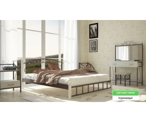 Кровать из металла Afin  арт 130420 на деревянных ножках 