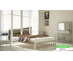 Кровать из металла Afin  арт 130420 на деревянных ножках 