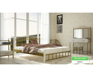 Кровать из металла Afin  арт 130420 на деревянных ножках 