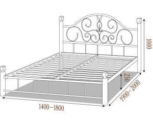 Ліжко з металу Анжелла МД арт 080420