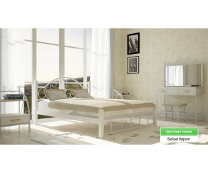 Кровать из металла Angell - B арт 120420 на деревянных ножках 