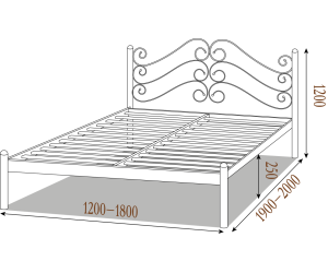 Кровать из металла Ариэль МД арт 0520