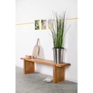 Modern bench 3 made of solid ash or oak Natural Ash or Oak + Linseed oil Eco