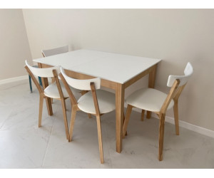 Table Modern 120/160 * 80 ash white&nat