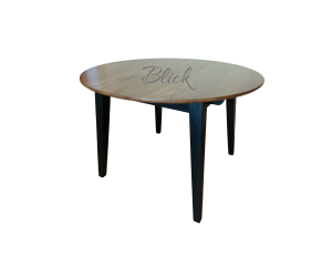 RoundNew 110/160 folding table ash wenge & rustic top