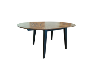 RoundNew 110/160 folding table ash wenge & rustic top