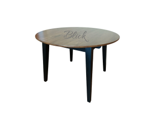RoundNew 110/160 folding table ash wenge & rustic top