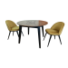 Комплект мебели для кухни: стол RoundNew 110/160 rustic и 2 стула Mars black & jasmin 41