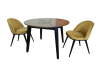 Стол Casanova 110/160  ясень рустик black и стулья Марс 2 шт. ясень back & jasmin 41, обеденный, кухонный, раскладной, стол и стулья