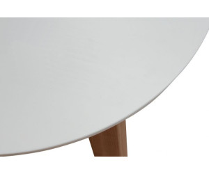 Стіл RоundNew 90/130 розкладний ясен лак & white top