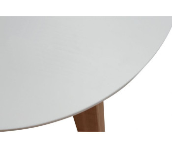 Стіл RоundNew 90/130 розкладний ясен лак & white top