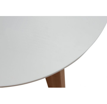 Стіл RоundNew 90/130 розкладний ясен лак & white top