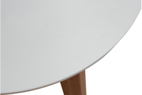 Стіл RоundNew 90/130 розкладний ясен лак & white top