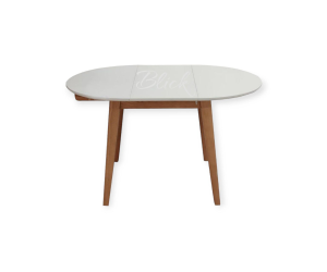 Стіл RоundNew 90/130 розкладний ясен лак & white top