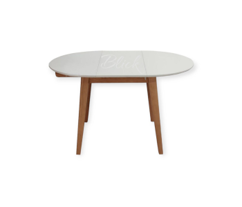 Стіл RоundNew 90/130 розкладний ясен лак & white top
