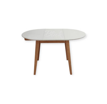 Стіл RоundNew 90/130 розкладний ясен лак & white top