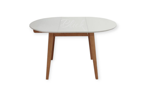 Стіл RоundNew 90/130 розкладний ясен лак & white top