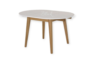 Table Casanova 110/160 ash lacquer & white modern, extendable, wooden, oval for kitchen or living room