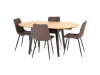 Комплект Стол Casanova 110/160 ясень лак black legs  стулья  Relaks 4 шт. ясень &  brown, обеденный, кухонный, раскладной, стол и стулья