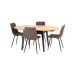 Set Table Casanova 110/160 ash lacquered black legs chairs Relaks 4 pcs. ash & brown, dining, kitchen, folding, table and chairs