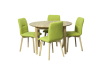 Table Casanova New 1100/16000 ash lacquer and chairs Dayna 4 pcs. ash & enlg, dining, kitchen, folding, table and chairs