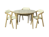 Set Table Adam ash chairs Modern art 3 pcs. ash nat & soft white, dining, kitchen, folding, table and chairs