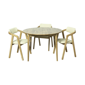 Set Table Adam ash chairs Modern art 3 pcs. ash nat & soft white