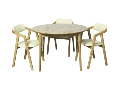 Комплект Стіл Adam ясен стільці Modern art 3 шт. ясен nat & soft white