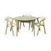 Set Table Adam ash chairs Modern art 3 pcs. ash nat & soft white, dining, kitchen, folding, table and chairs