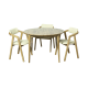 Set Table Adam ash chairs Modern art 3 pcs. ash nat & soft white