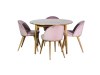 Комплект Стол Adam ясень лак D110/190 стулья Mars 4 шт. ясень лак & almeri pink, обеденный, кухонный, раскладной, стол и стулья