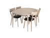 Комплект Стіл Adam 110/190 стільці Dalas 4 шт. ясен & soft black, обідній, кухонний, розкладний, стіл та стільці