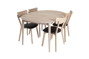 Комплект Стіл Adam 110/190 стільці Dalas 4 шт. ясен & soft black, обідній, кухонний, розкладний, стіл та стільці