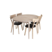 Set Table Adam 110/190 chairs Dalas 4 pcs. ash & soft black, dining, kitchen, folding, table and chairs