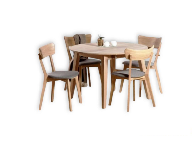 Стіл Casanova 110/160 ясен лак та стільці Dalas 4 шт. ясен soft grey