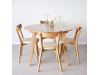 Table Casanova ash lacquered and 4 Chairs West Line ash lacquered Soft beige, dining, kitchen, folding, table and chairs
