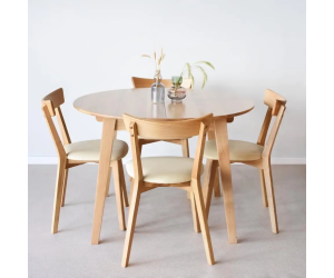 Стіл Casanova ясен лак і 4 Стула West Line ясен лак Soft beige
