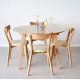 Table Casanova ash lacquered and 4 Chairs West Line ash lacquered Soft beige