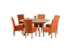 Table Casanova 1100/1600 ash lacquer and chairs Main 6 pcs. soft orange ash, dining, kitchen, folding, table and chairs