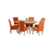 Table Casanova 1100/1600 ash lacquer and chairs Main 6 pcs. soft orange ash, dining, kitchen, folding, table and chairs