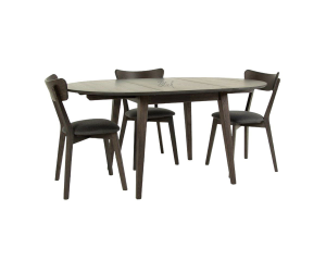 Стіл RoundNew 110/160 ясен & венге та стільці Dallas 3 шт ясен венге & soft black