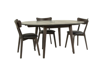 Стіл RoundNew 110/160 ясен & венге та стільці Dallas 3 шт ясен венге & soft black