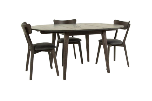 Стіл RoundNew 110/160 ясен & венге та стільці Dallas 3 шт ясен венге & soft black