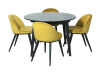 Стол Casanova 110/160  ясень black и стулья Марс 4 шт. ясень back & jasmin 41, обеденный, кухонный, раскладной, стол и стулья