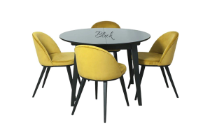 Table Casanova 1100/16000 black ash and chairs Mars 4 pcs. ash back & jasmin 41, dining, kitchen, folding, table and chairs