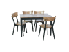 Стіл Kventin 140/180 ясен ructic black legs сучасний прямокутний дерев'яний стіл для кухни або вітальны і стільці до нього 