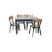 Стіл Kventin 140/180 ясен ructic black legs сучасний прямокутний дерев'яний стіл для кухни або вітальны і стільці до нього 