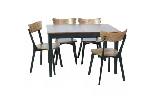 Стол Kventin 140/180 ясень рустик столешница ноги темные 