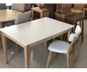 Table Best 120/160 80 ash white+lacquer