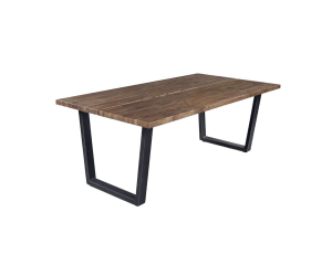 TwinTur table ash lacquered metall legs black